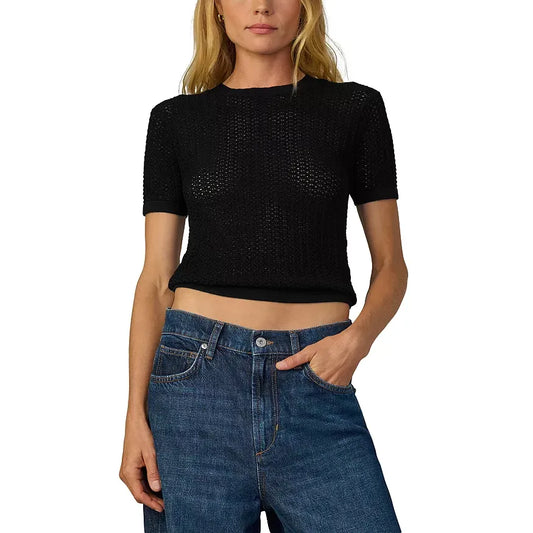 Joe's Jeans The Crochet Baby Tee in Black