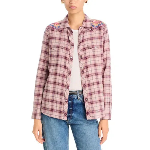 Johnny Was Isadora Western Plaid Shirt