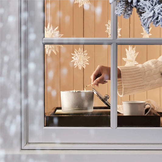 Thymes Frasier Fir Flocked 3 Wick Poured Candle