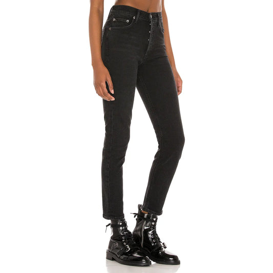 Agolde Nico High Rise Slim Fit in Black