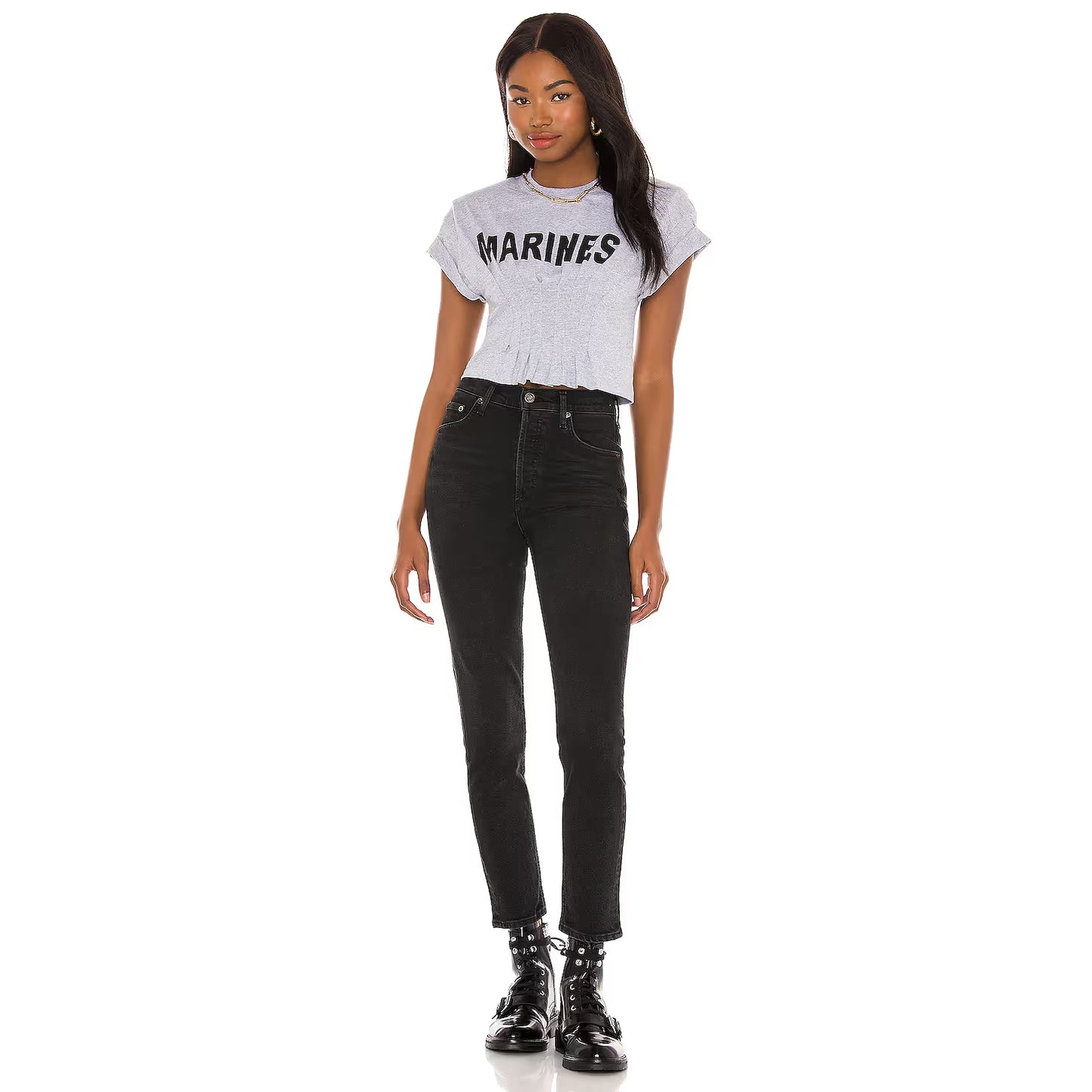 Agolde Nico High Rise Slim Fit in Black