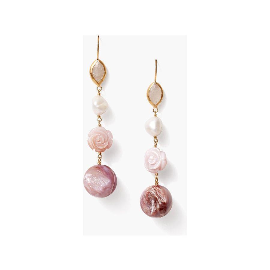 Chan Luu Roseto Tiered Earrings Pink