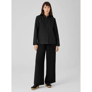 Eileen Fisher Silk Habutai Quilted Jacket in Black