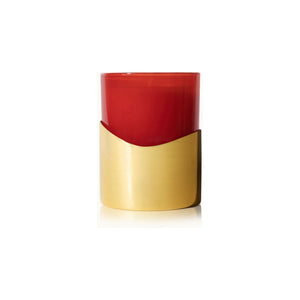 Simmered Cider Harvest Red Poured Candle with Gold Sleeve