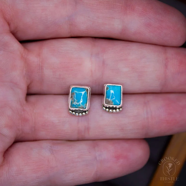 Crooked Thistle Turquoise Stud Earrings