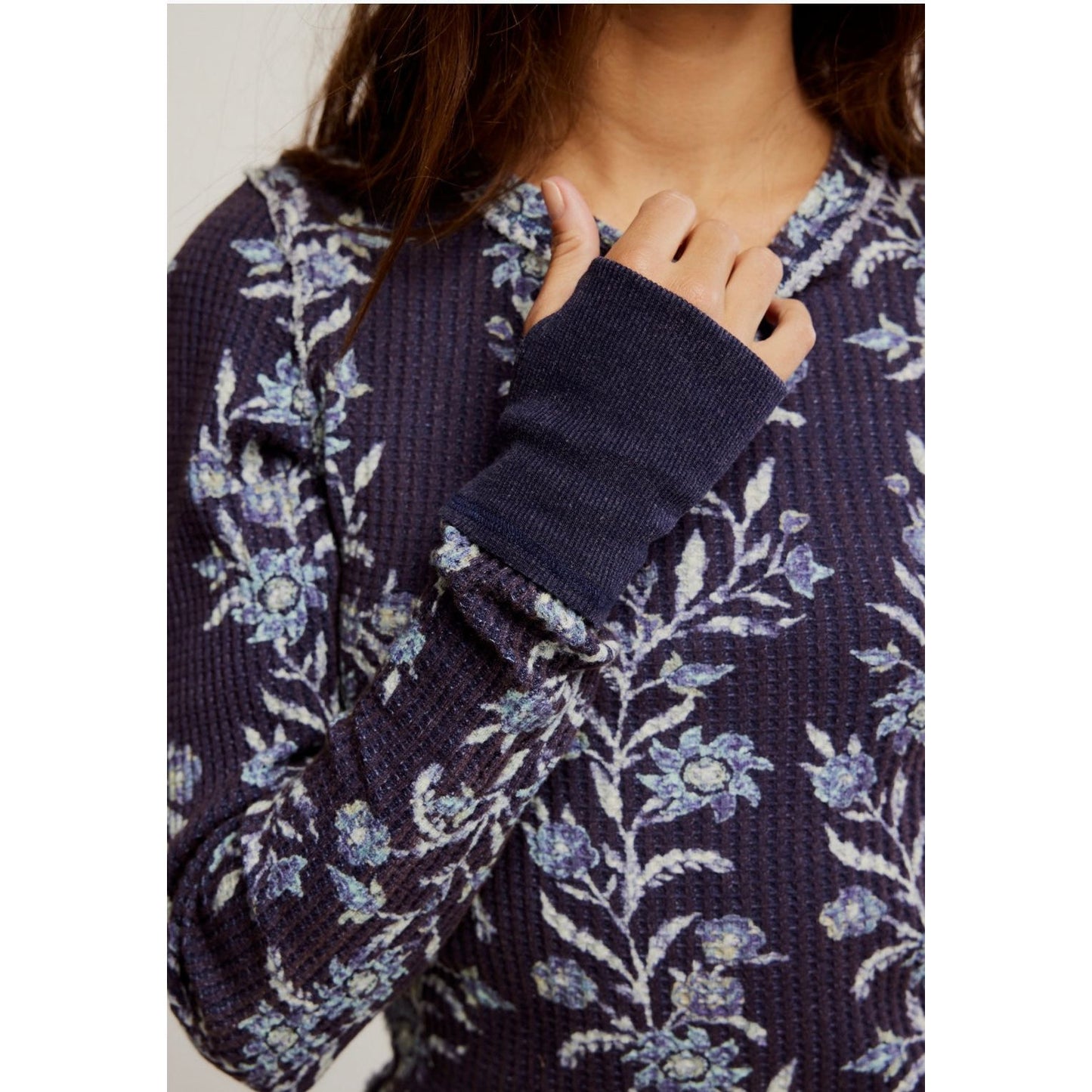 Free People We The Free Pretty Little Thermal in Blue Combo