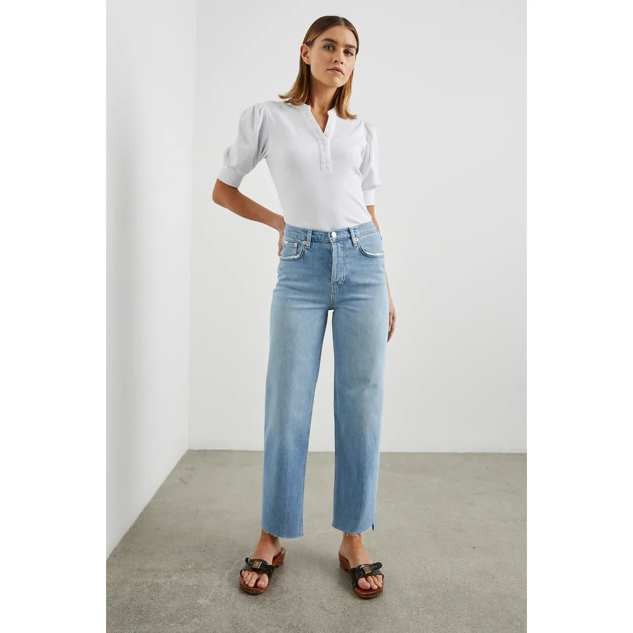 Rails Jewel Top in White Rib