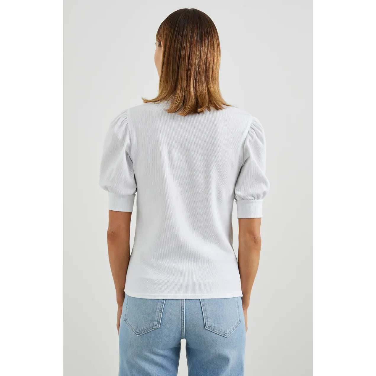 Rails Jewel Top in White Rib