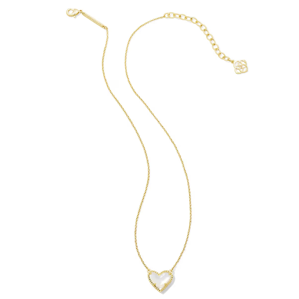 Kendra Scott Ari Heart Gold Pendant Necklace Ivory Mother of Pearl