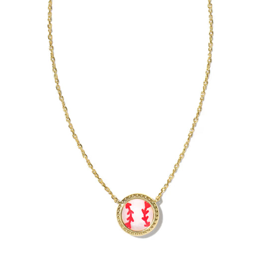Kendra Scott Baseball Short Pendant Gold Necklace