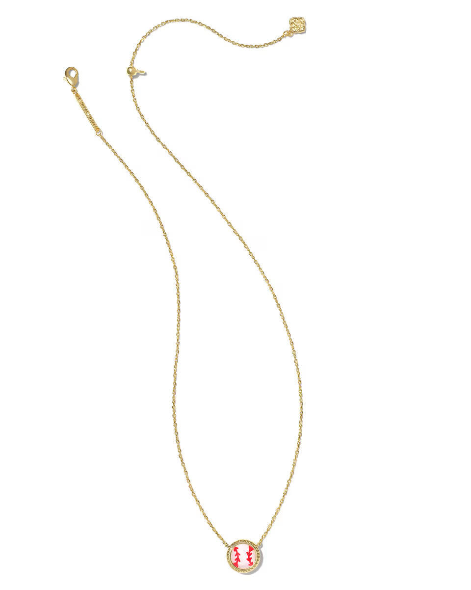 Kendra Scott Baseball Short Pendant Gold Necklace