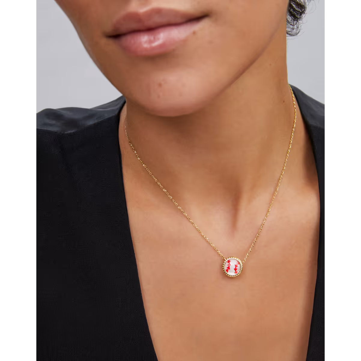 Kendra Scott Baseball Short Pendant Gold Necklace