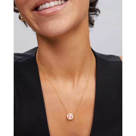 Kendra Scott Baseball Short Pendant Gold Necklace