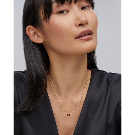 Kendra Scott Cailin Gold Pendant Necklace Burgundy