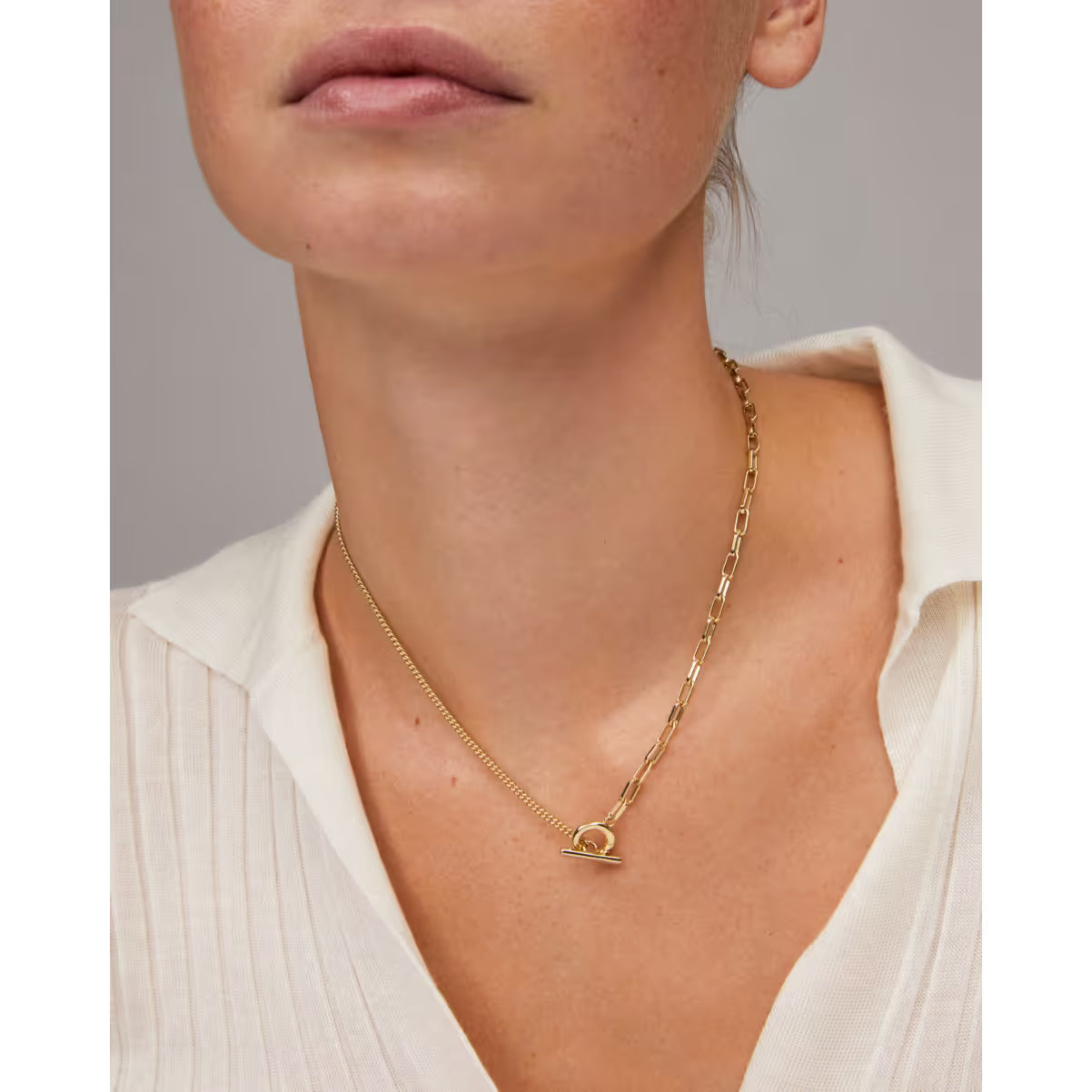 Kendra Scott Leighton Convertible Gold Pearl Chain Necklace