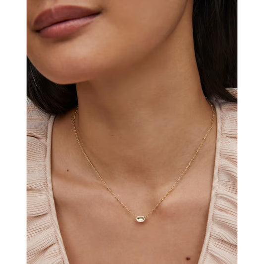 Kendra Scott Mini Elisa Gold Satellite Short Pendant Necklace in Gold Dichroic Glass