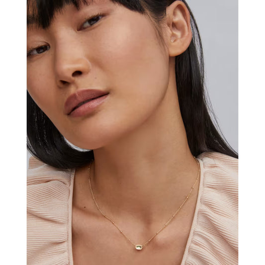 Kendra Scott Mini Elisa Gold Satellite Short Pendant Necklace in Gold Dichroic Glass