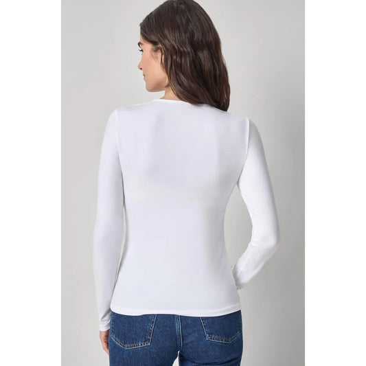 Lilla P Long Sleeve Crew Tee in White