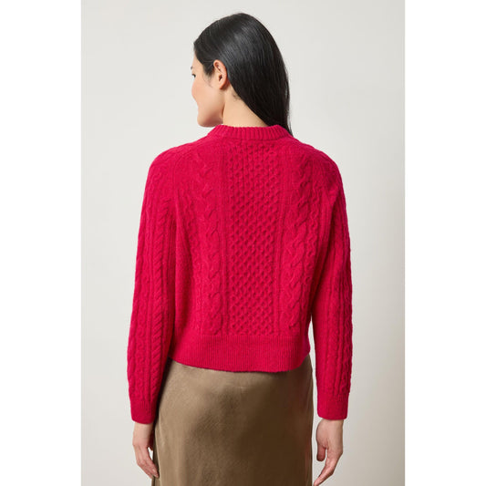 Lilla P Mixed Stitch Pullover in Fuschia