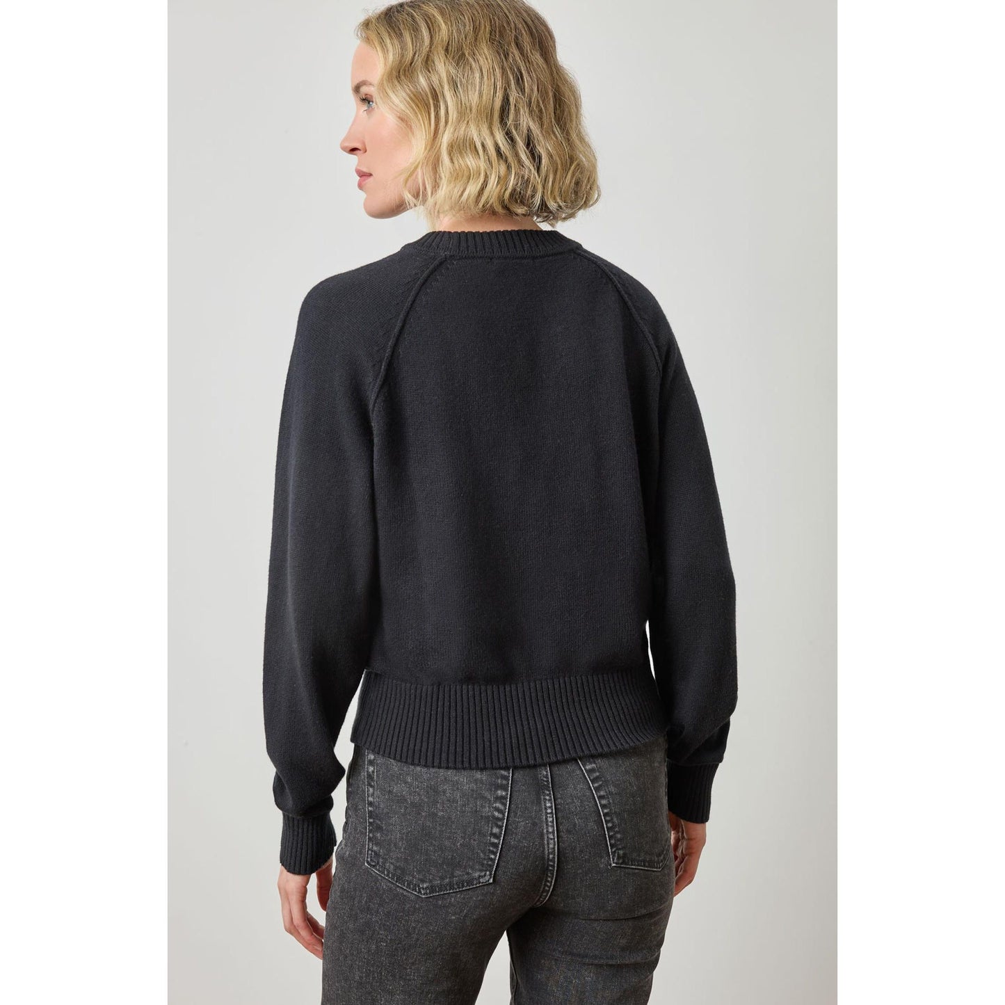 Lilla P Raglan Sleeve Pullover in Black