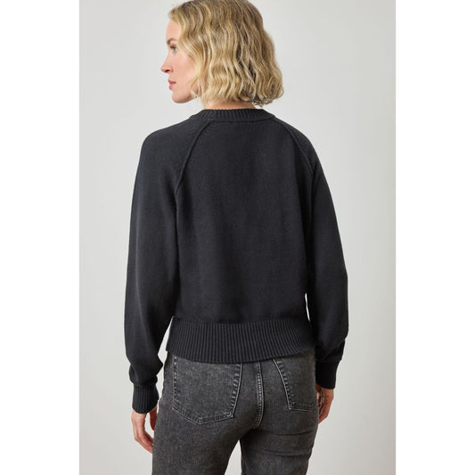 Lilla P Raglan Sleeve Pullover in Black