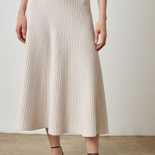 Lilla P Flared Knit Skirt in Mist