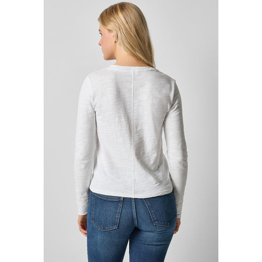 Lilla P Long Sleeve V Neck in White