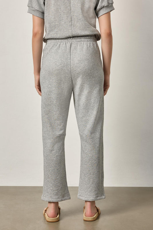 Lilla P Side Panel Terry Pant in Heather Grey