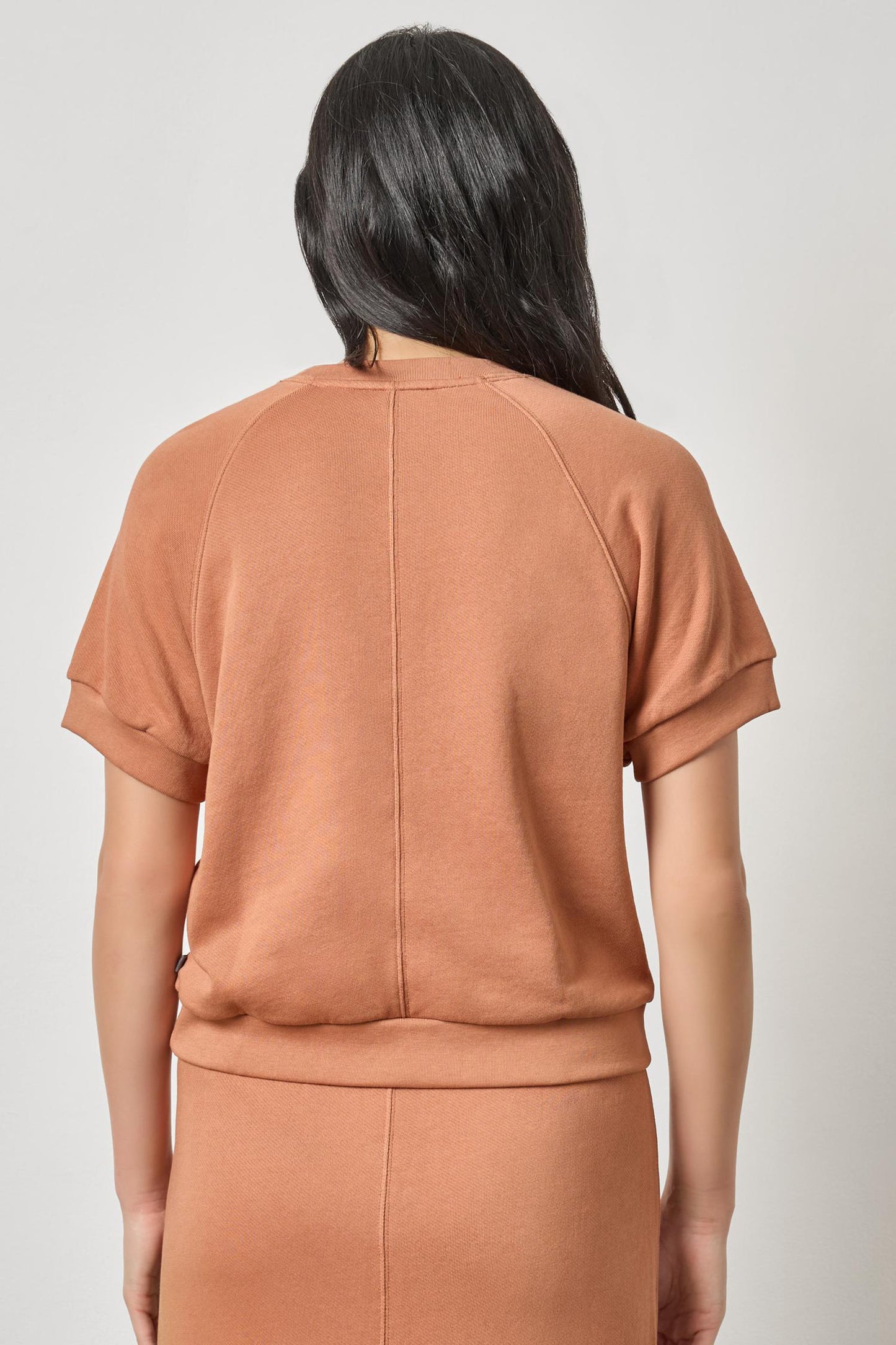 Lilla P short Sleeve Terry Sweatshirt in Carob