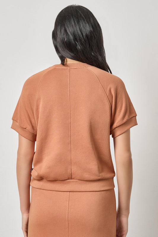 Lilla P short Sleeve Terry Sweatshirt in Carob