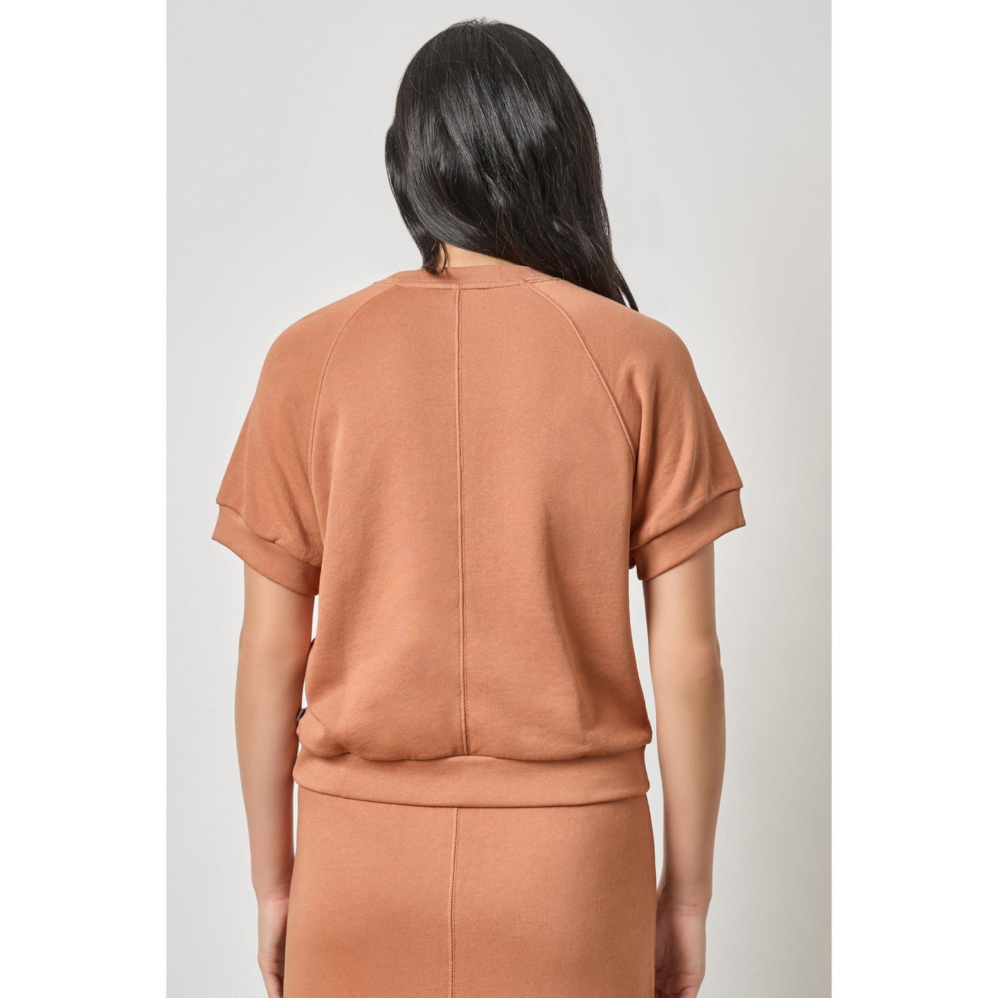 Lilla P short Sleeve Terry Sweatshirt in Carob