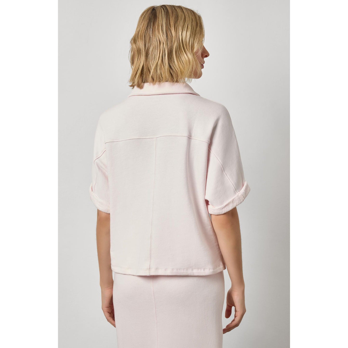 Lilla P Oversized Terry Polo in Rosewater