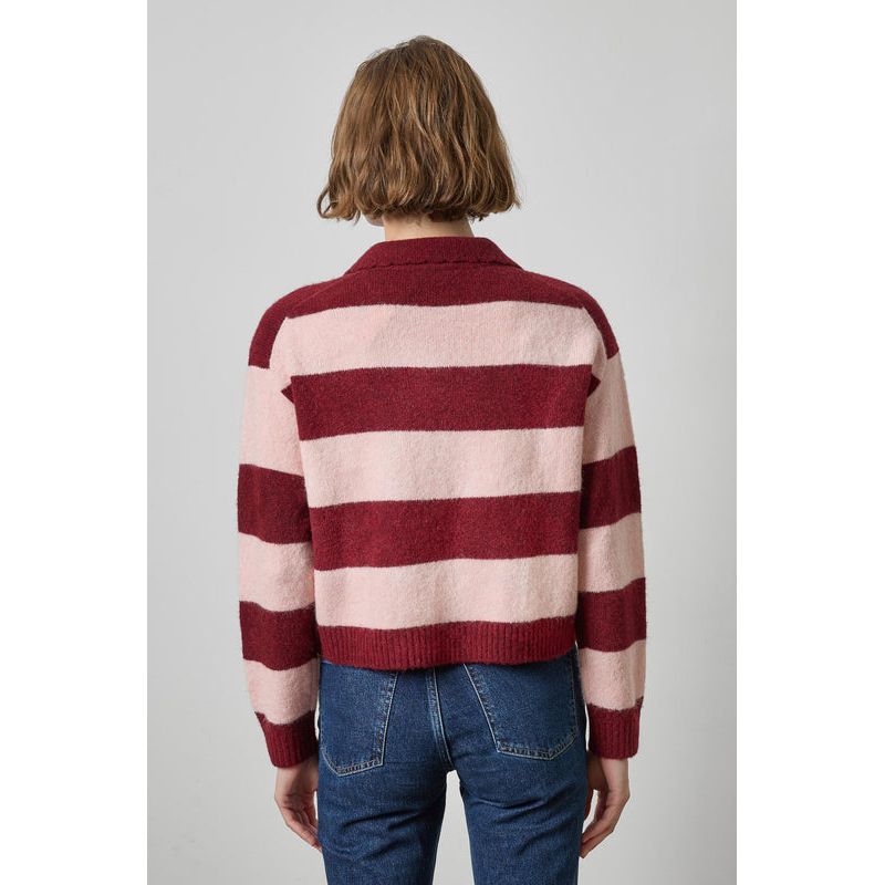 Lilla P Striped Polo Sweater in Port Stripe PA3604