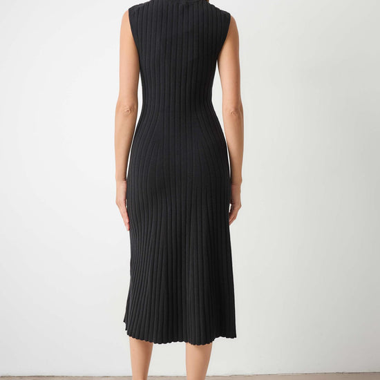 Lilla P Midi Flare Dress in Black PA3715