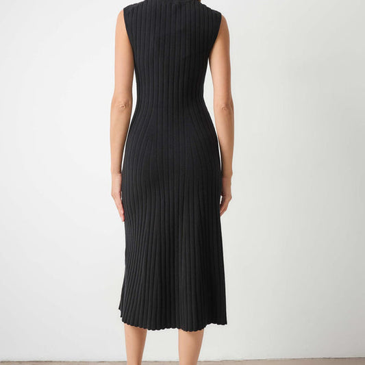 Lilla P Midi Flare Dress in Black PA3715