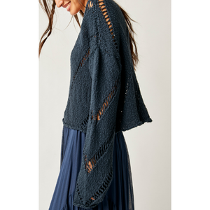 Free People Hayley Sweater in Ocean Abyss