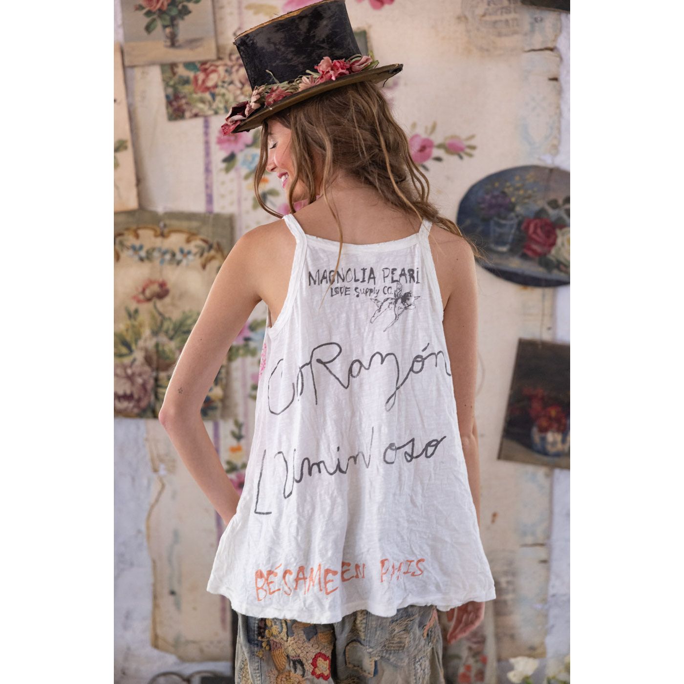 Magnolia Pearl Frida Corazón Luminoso Lana Tank in True