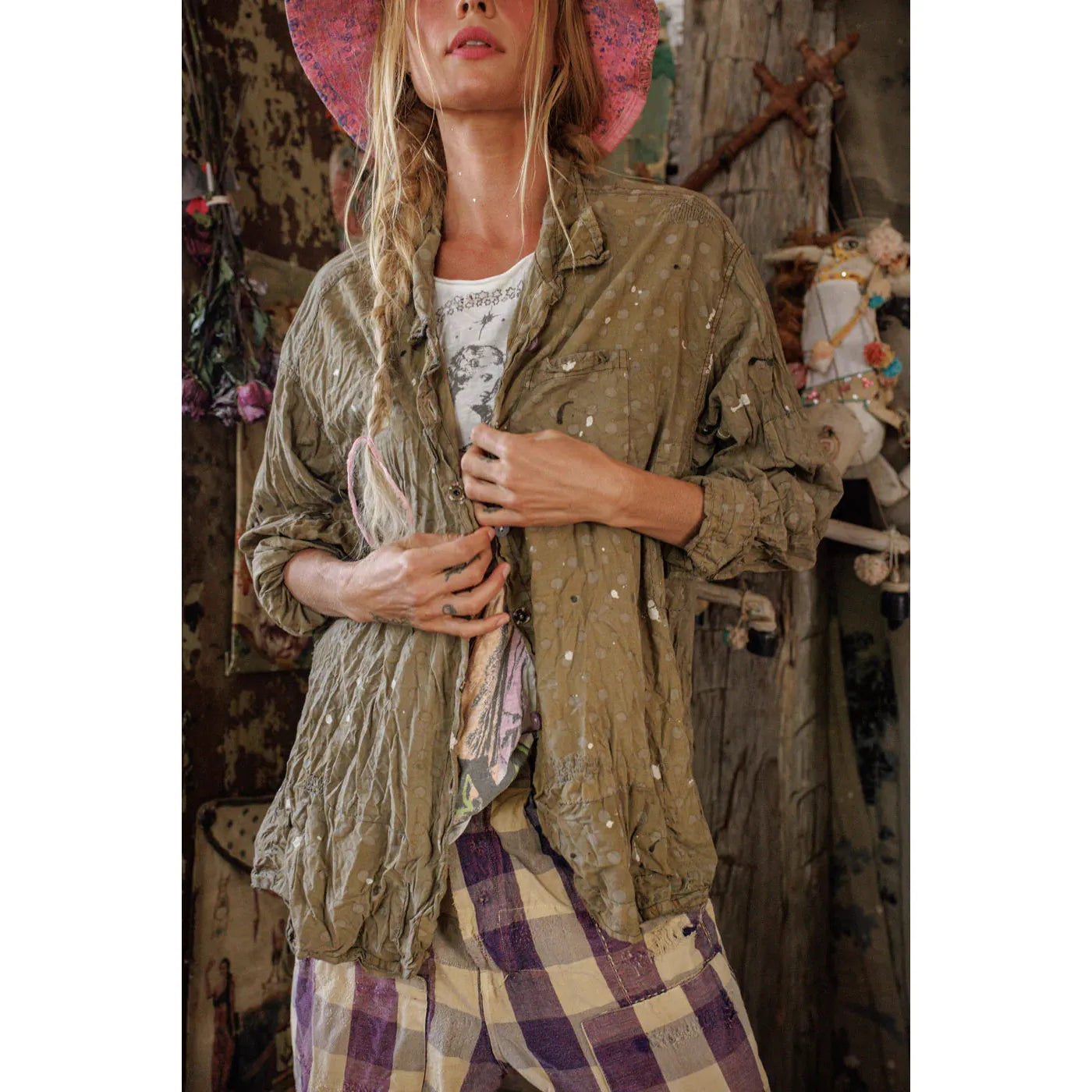 Magnolia Pearl Printed Adison Workshirt 1419 in Ember Glow