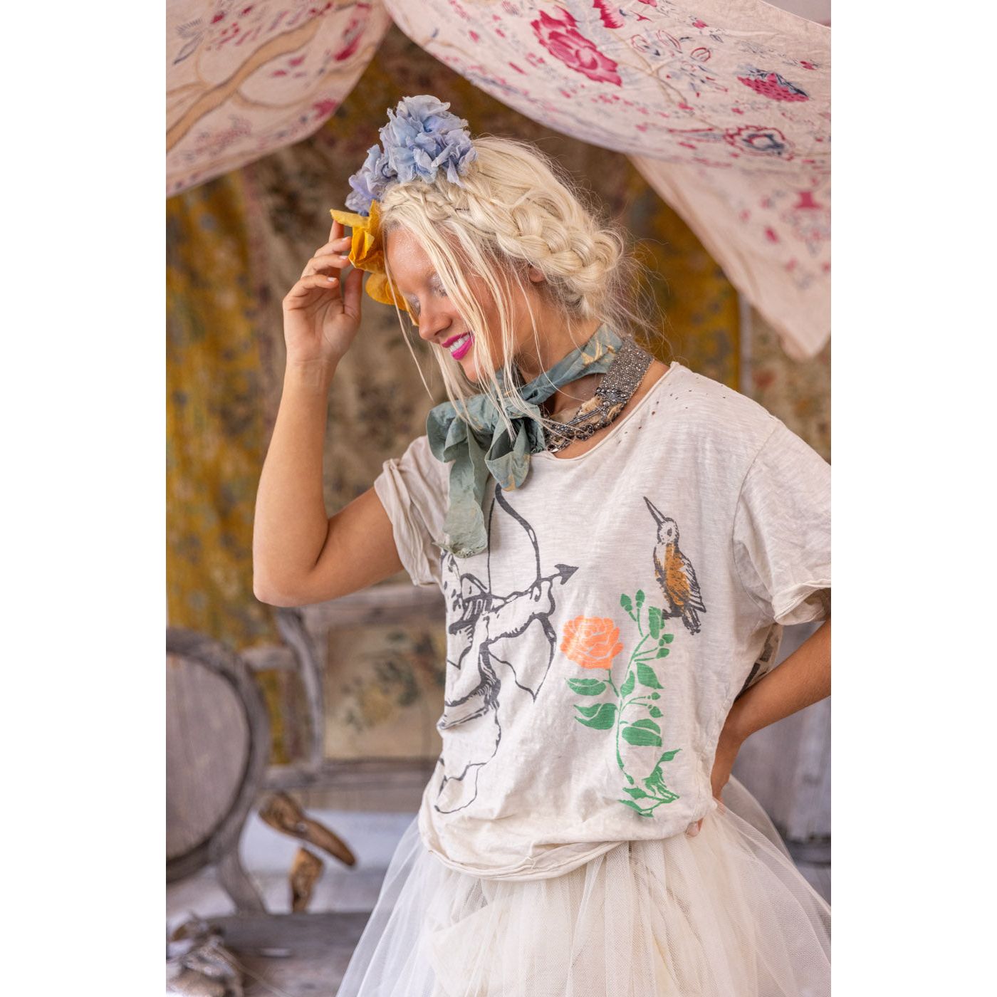 Magnolia Pearl Love One Another Tee in Moonlight