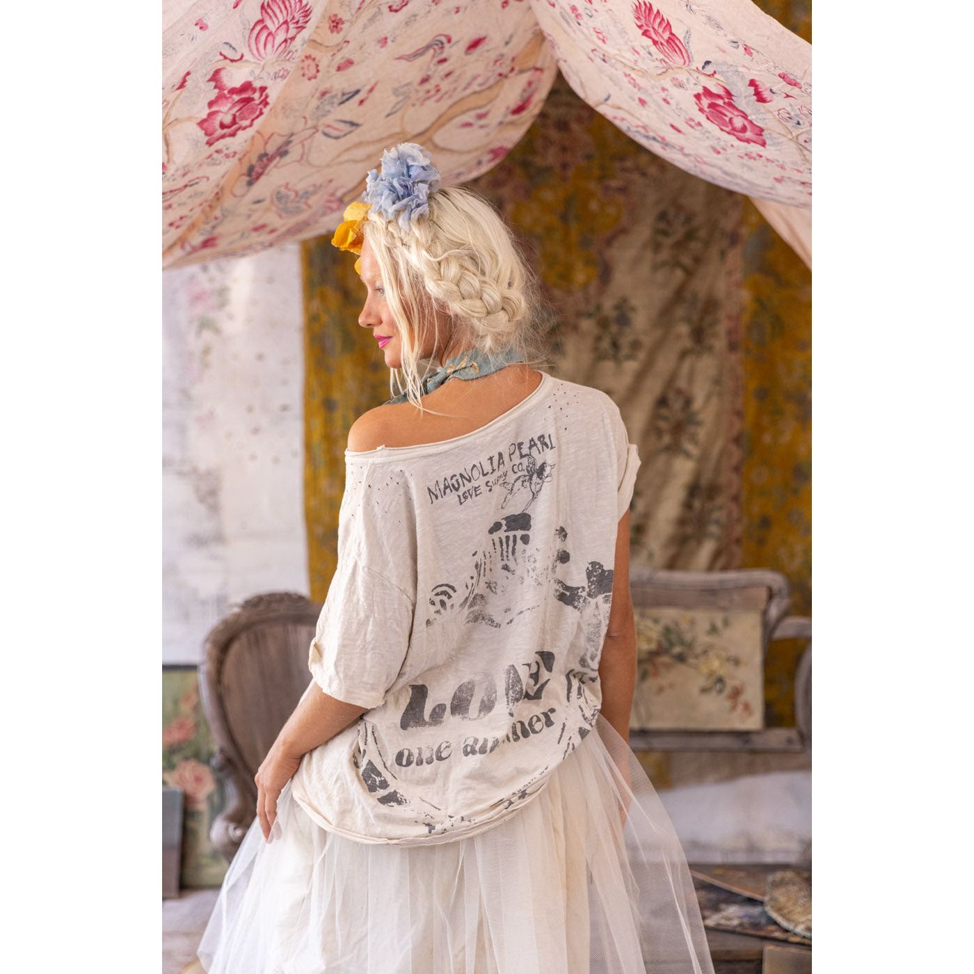 Magnolia Pearl Love One Another Tee in Moonlight