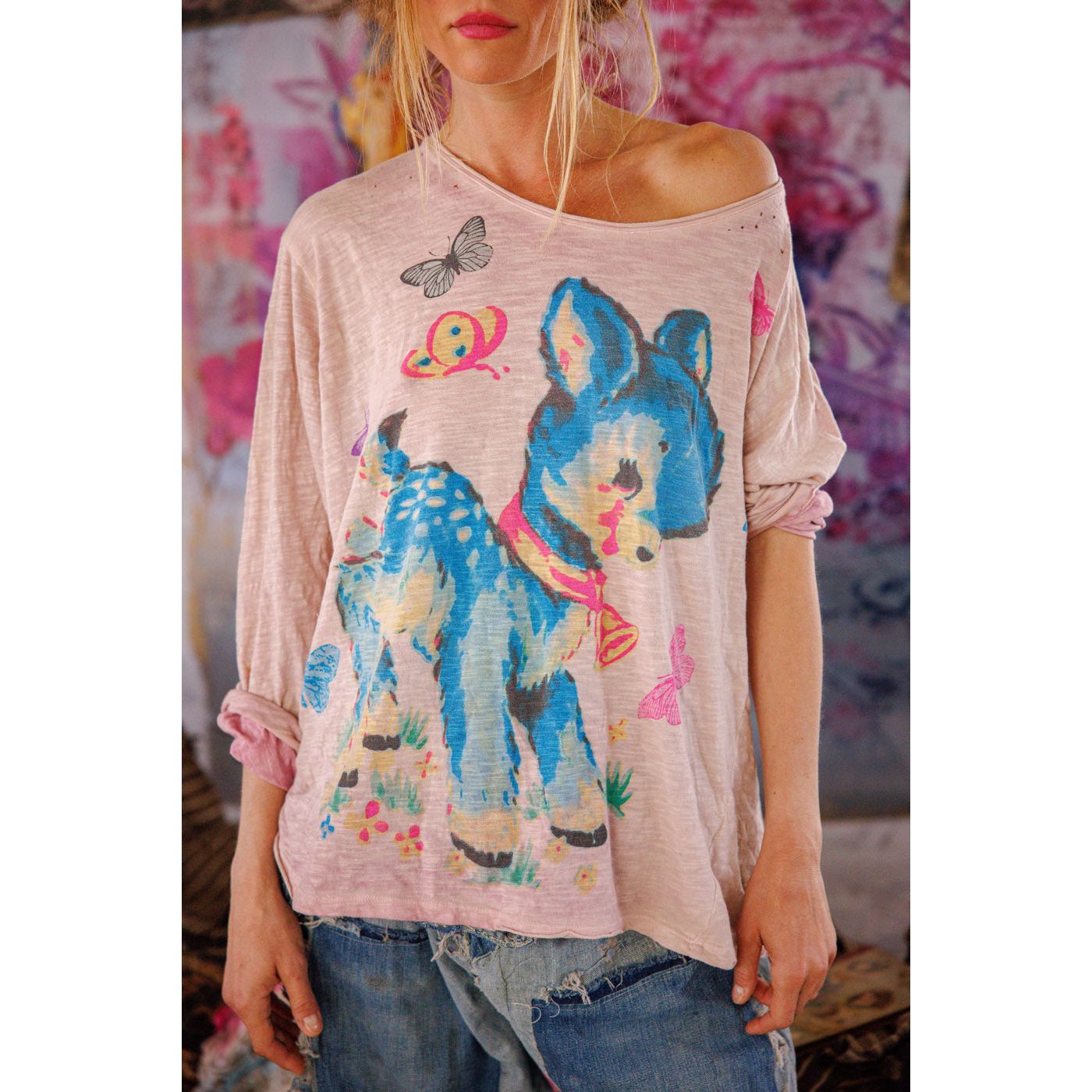 Magnolia Pearl My Pet Viggo Tee in Azalea Dip Dye