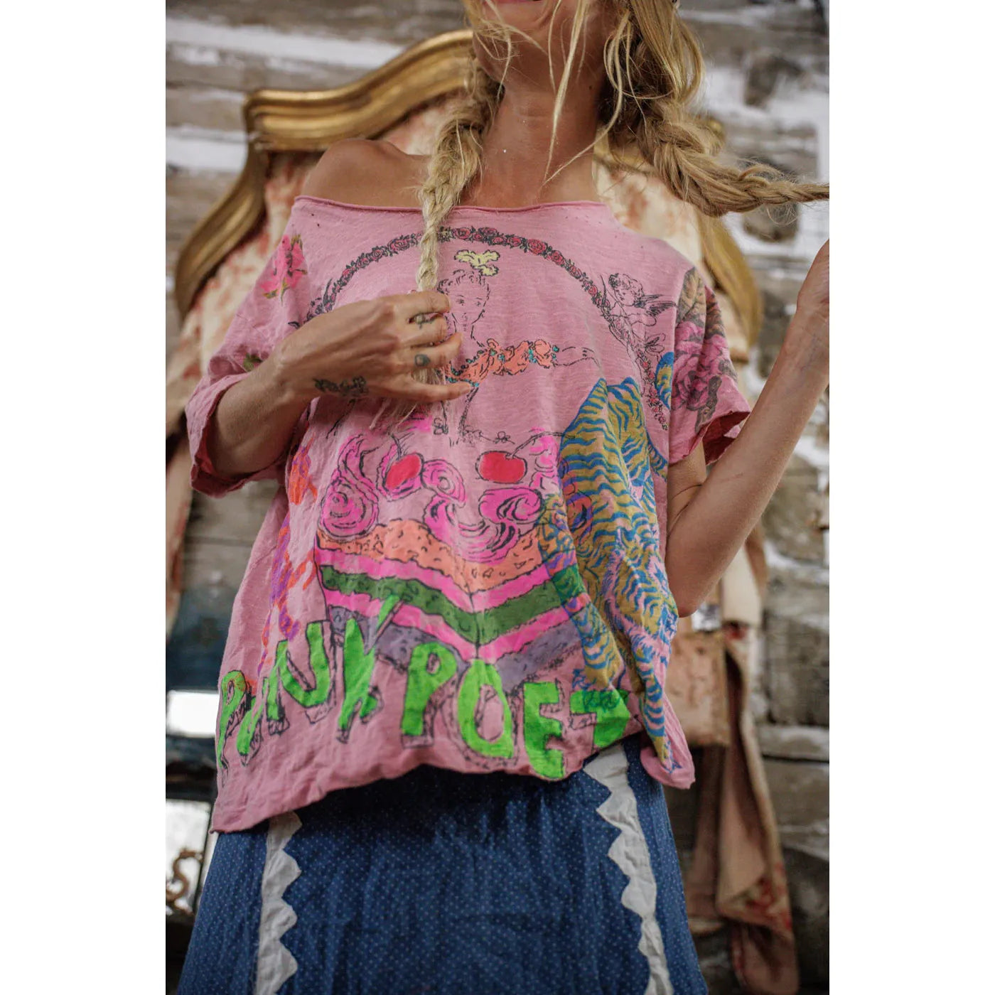 Magnolia Pearl Punk Poet Tee 2679 in I Want Candy
