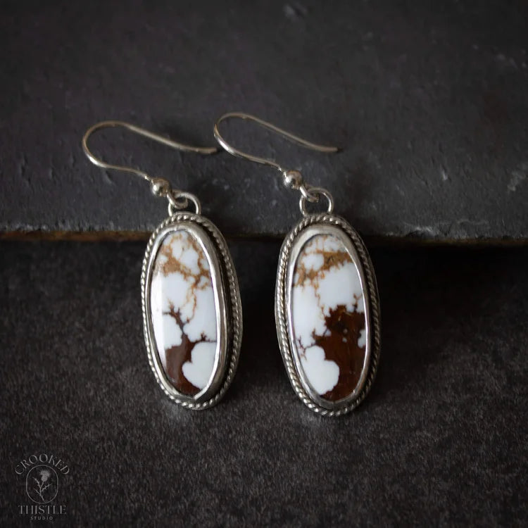 Crooked Thistle Horse Hair Jasper Earrings
