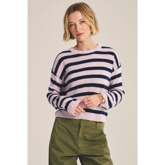 Velvet by Graham & Spencer Agnese Cashmere Striped Sweater in Lilac