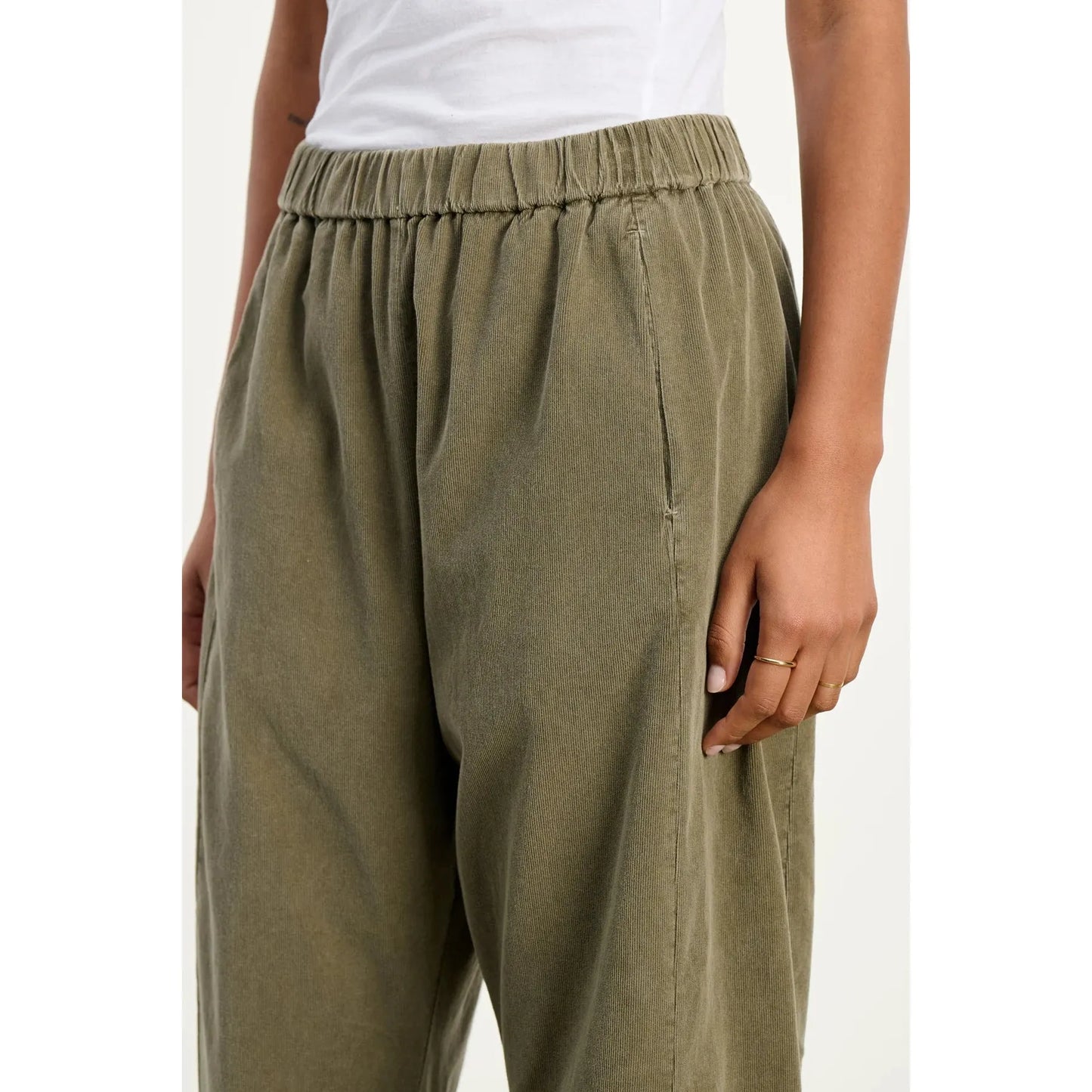 Velvet by Graham & Spencer Laney Cotton Corduroy Pant in Fern