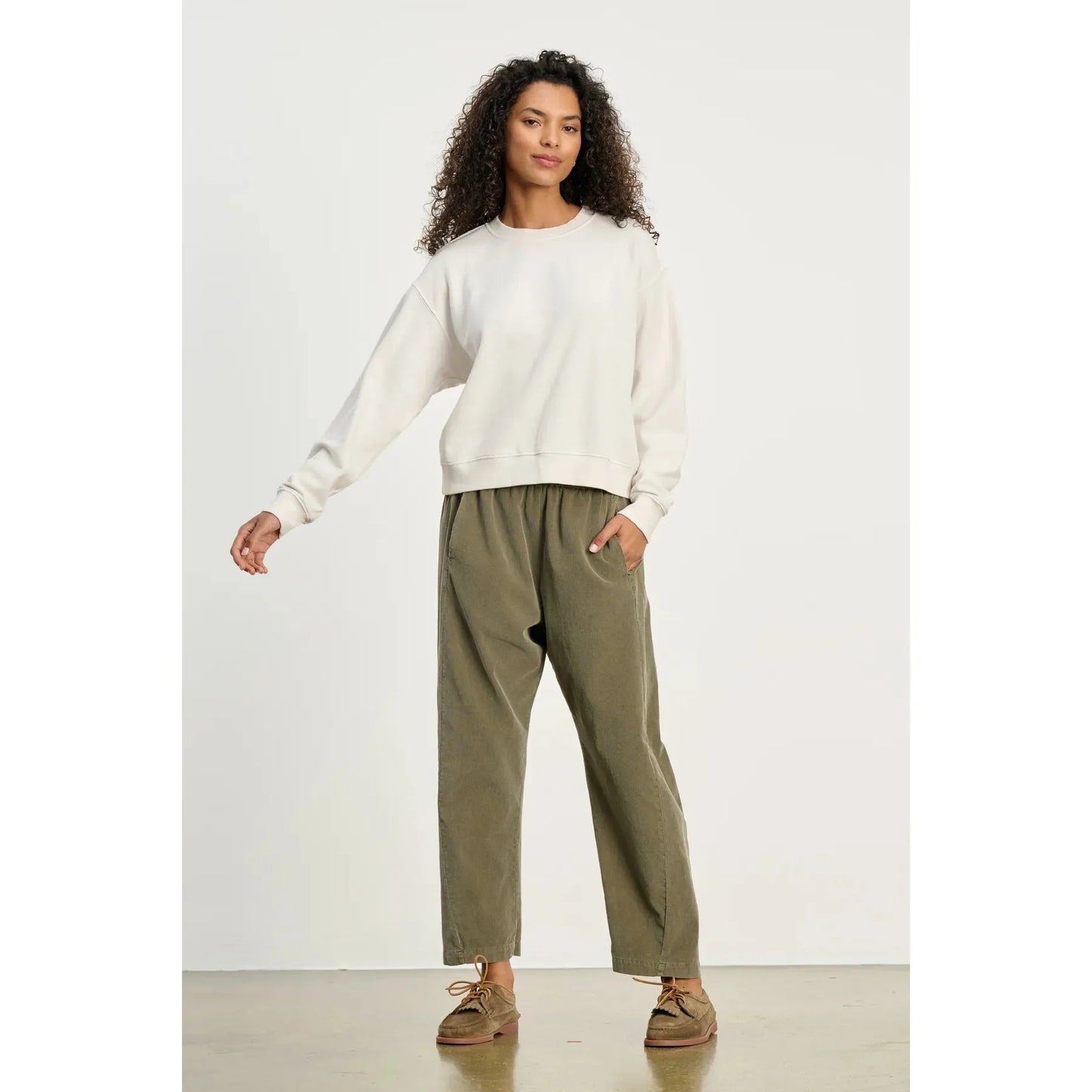 Velvet by Graham & Spencer Laney Cotton Corduroy Pant in Fern