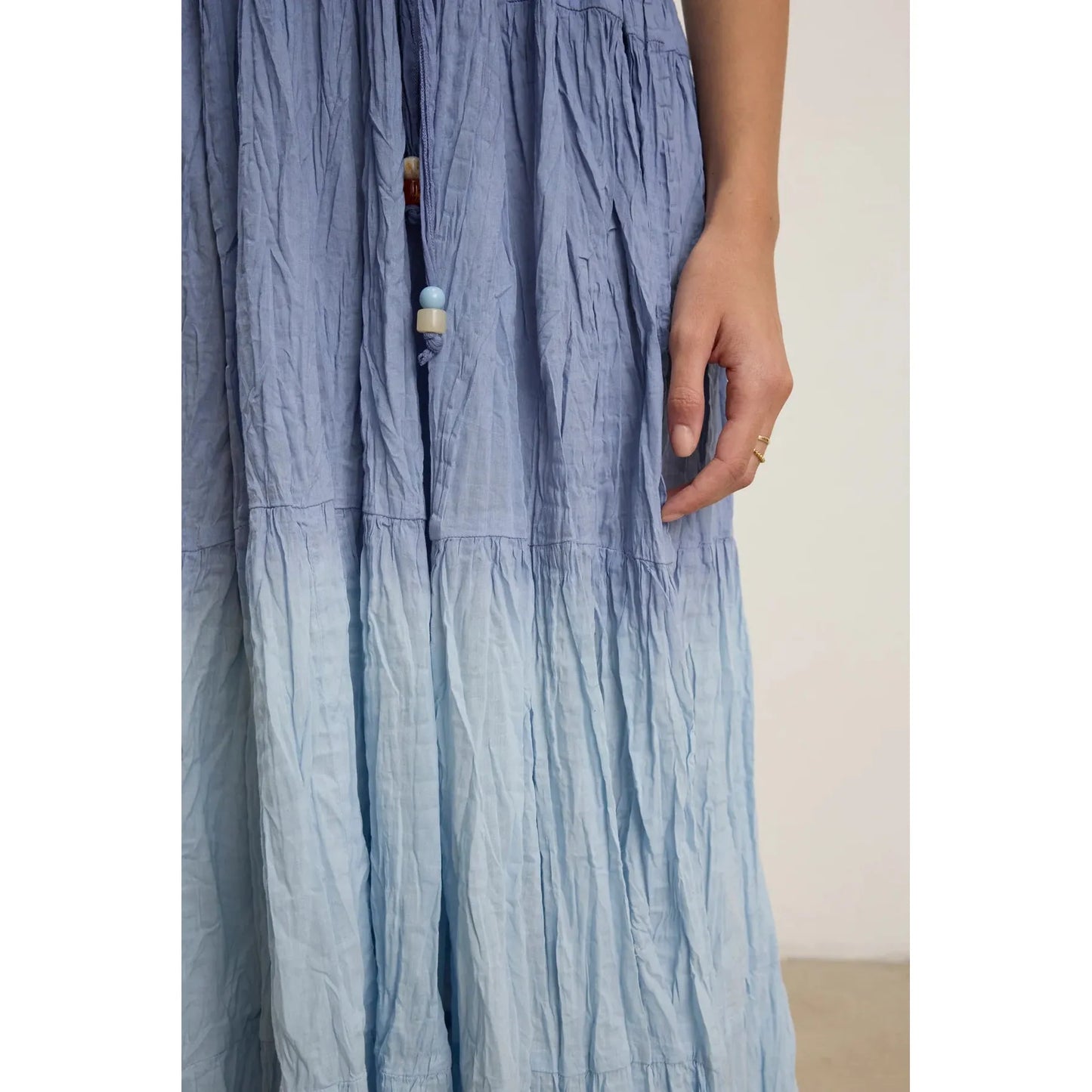 Velvet by Graham & Spencer Dip Dye Crinkle Voile Marilyn Dress in Cadet
