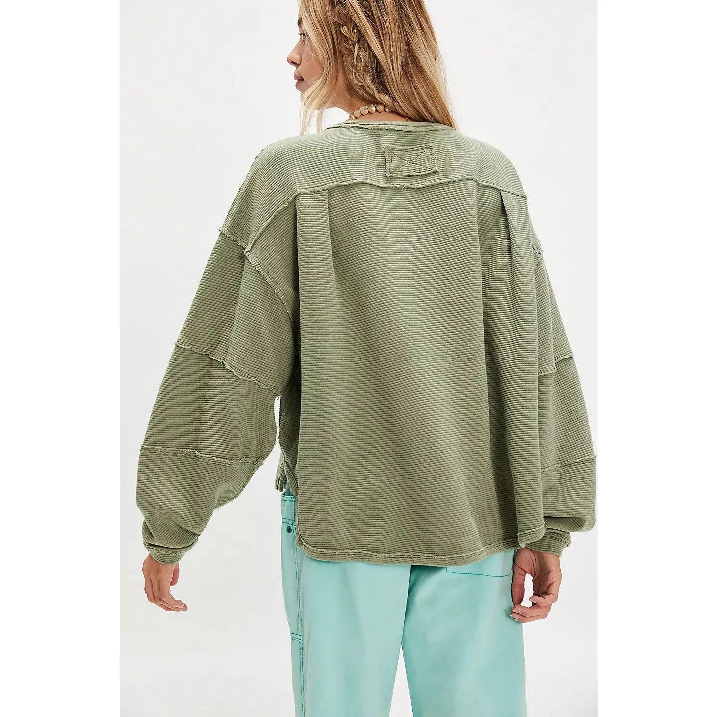 Free People We The Free Total Eclipse Tee in Oil Green