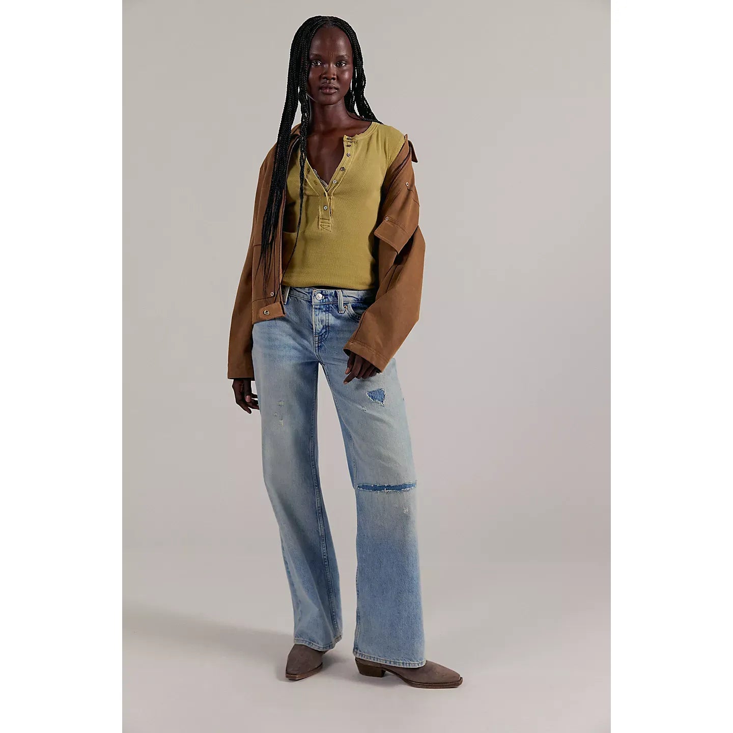 Free People Jamie Henley Top in Dried Tobacco