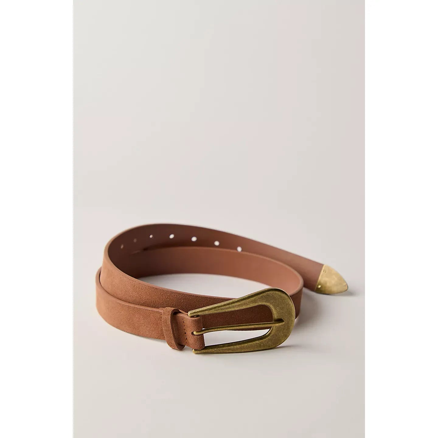 Free People Cannon Suede Belt in Cognac